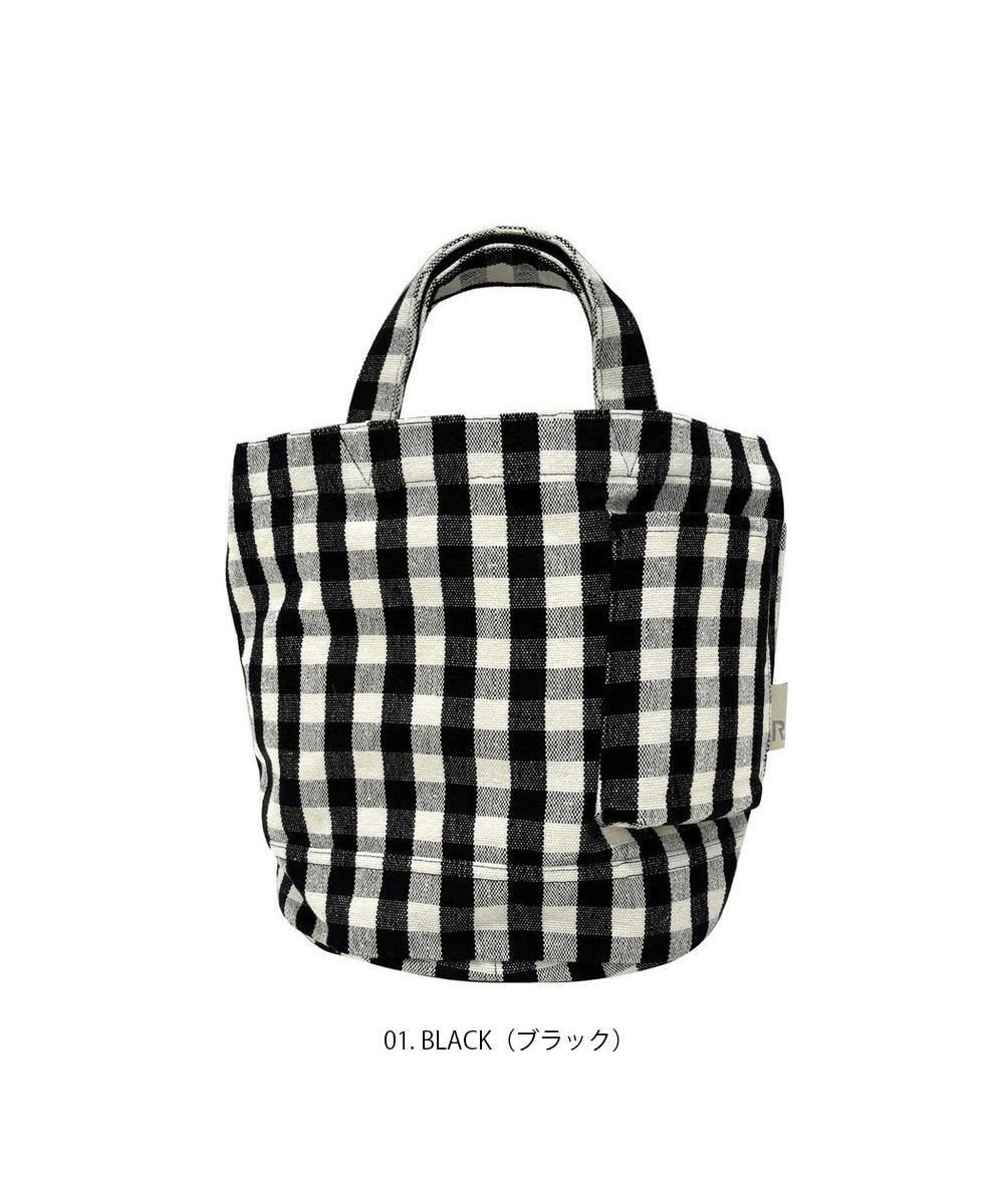 【ルートート/ROOTOTE】の1015【ボトルホルダー付き】SN.デリ.メルシー-D インテリア・キッズ・メンズ・レディースファッション・服の通販 founy(ファニー) 　ファッション　Fashion　レディースファッション　Fashion for Women　バッグ　Bags　カメラ　Camera Accessories　ギンガム　Gingham, Gingham Fabric　シンプル　Simple, Minimal　チェック　Check, Plaid, Tartan　ネップ　Nepp, Slub Yarn　人気　Popular, Best Seller　バケツ　Bucket, Bucket Style　ボックス　Boxy, Box Shape　ポケット　Pocket, Pocket Detail　ポーチ　Pouch, Small Case　リラックス　Relax, Relaxed Fit　おすすめ　Recommended / Our Picks　01:ブラック|ID: prp329100004481514 ipo3291000000032369988