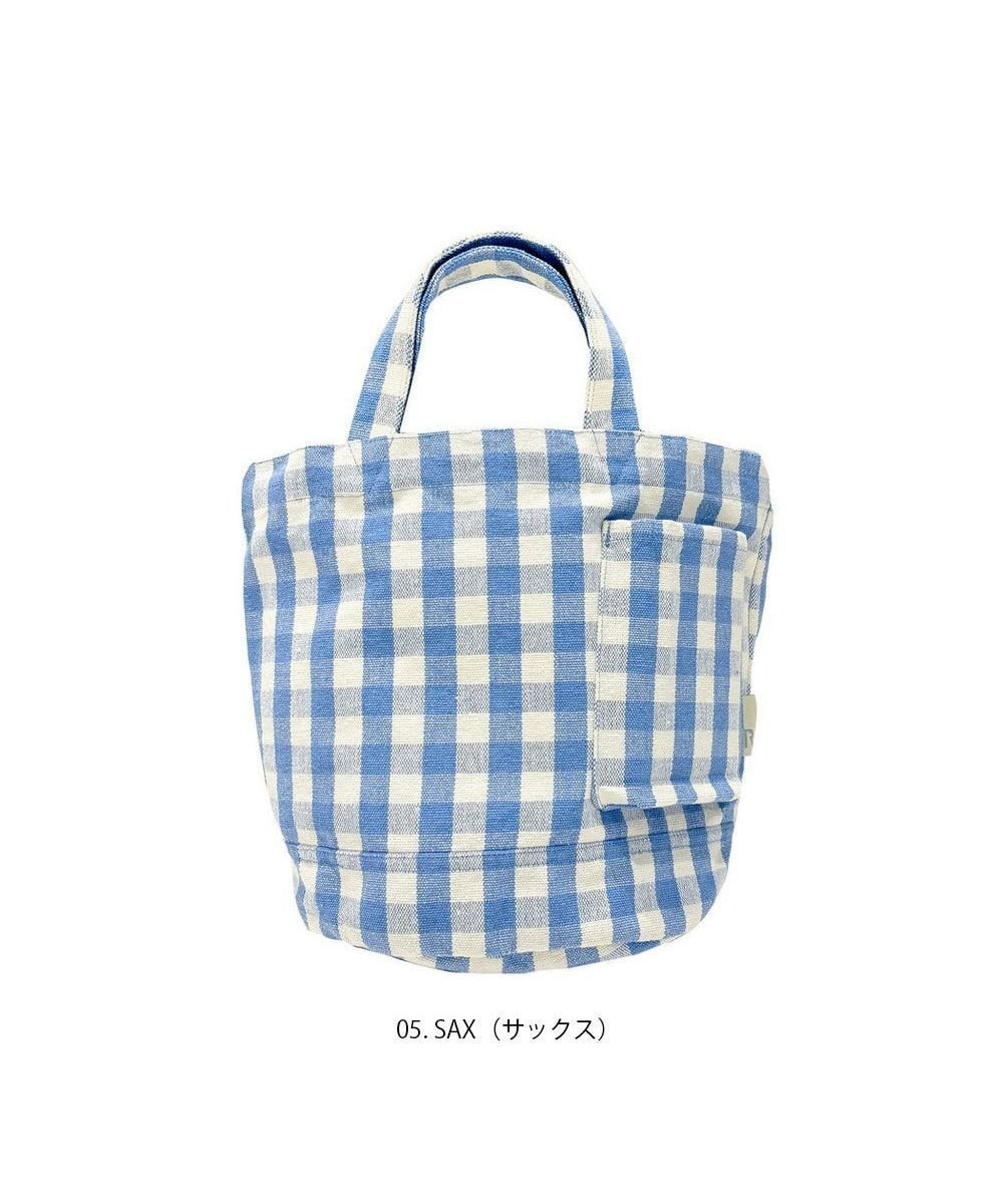 【ルートート/ROOTOTE】の1015【ボトルホルダー付き】SN.デリ.メルシー-D インテリア・キッズ・メンズ・レディースファッション・服の通販 founy(ファニー) 　ファッション　Fashion　レディースファッション　Fashion for Women　バッグ　Bags　カメラ　Camera Accessories　ギンガム　Gingham, Gingham Fabric　シンプル　Simple, Minimal　チェック　Check, Plaid, Tartan　ネップ　Nepp, Slub Yarn　人気　Popular, Best Seller　バケツ　Bucket, Bucket Style　ボックス　Boxy, Box Shape　ポケット　Pocket, Pocket Detail　ポーチ　Pouch, Small Case　リラックス　Relax, Relaxed Fit　おすすめ　Recommended / Our Picks　05:サックス|ID: prp329100004481514 ipo3291000000032369993