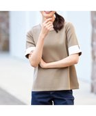 【ティアクラッセ/Tiaclasse】の【洗える】配色カフスニットトップス モカ×オフホワイト|ID: prp329100004481550 ipo3291000000031593721