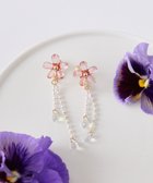 【メゾンドフルール/Maison de FLEUR】のクリアフラワーイヤリング Pink|ID: prp329100004481553 ipo3291000000032044527