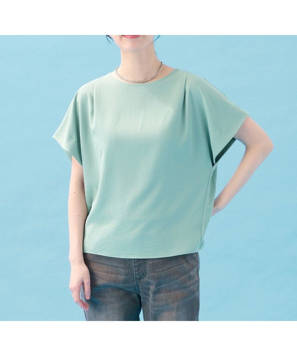 【エニー/ANY】のさらさらDRYブラウス インテリア・キッズ・メンズ・レディースファッション・服の通販 founy(ファニー) 　ファッション　Fashion　レディースファッション　Fashion for Women　トップス・カットソー　Cut & Sew Tops　シャツ・ブラウス・オフィスカジュアル　Elegant Blouses & Button-Ups　おすすめ　Recommended / Our Picks　スカーチョ　Skacho, Skirt-Pants　セットアップ　Set-Up, Coordinated Outfit　デニム　Denim, Jeans Material　エレガント 上品　Elegant　吸水　Absorbent, Quick-Dry　夏　Summer　春　Spring　S/S・春夏　SS, Spring/Summer, Warm Season　洗える　Machine Washable　ライトグリーン|ID: prp329100004481630 ipo3291000000033714019