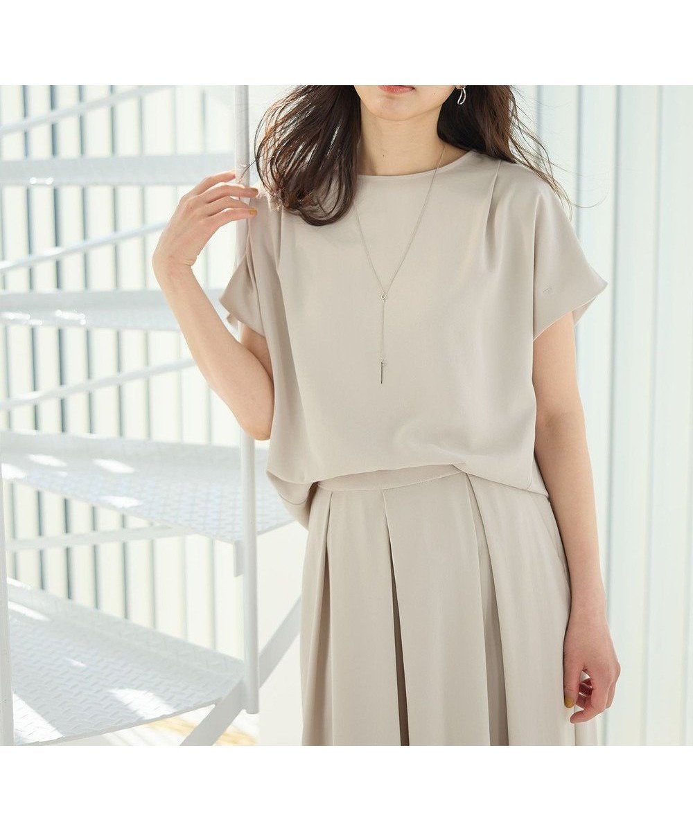 【エニー/ANY】のさらさらDRYブラウス インテリア・キッズ・メンズ・レディースファッション・服の通販 founy(ファニー) 　ファッション　Fashion　レディースファッション　Fashion for Women　トップス・カットソー　Cut & Sew Tops　シャツ・ブラウス・オフィスカジュアル　Elegant Blouses & Button-Ups　おすすめ　Recommended / Our Picks　スカーチョ　Skacho, Skirt-Pants　セットアップ　Set-Up, Coordinated Outfit　デニム　Denim, Jeans Material　エレガント 上品　Elegant　吸水　Absorbent, Quick-Dry　夏　Summer　春　Spring　S/S・春夏　SS, Spring/Summer, Warm Season　洗える　Machine Washable　ベージュ|ID: prp329100004481630 ipo3291000000033714020