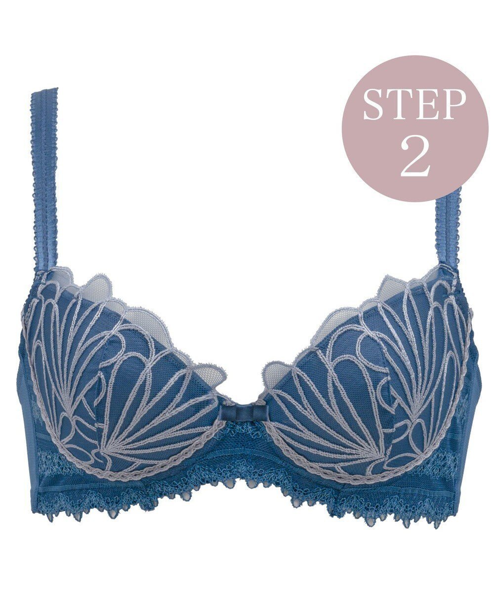 【ブラデリス ニューヨーク/BRADELIS New York】の【BRADELIS New York / 育乳補整ブラ・STEP2 寄せる】ローズステップ2ブラ24S1 脇高設計でスッキリ補正 インテリア・キッズ・メンズ・レディースファッション・服の通販 founy(ファニー) 　ファッション　Fashion　レディースファッション　WOMEN　アンダー　Under　春　Spring　シルバー　Silver　バランス　Balance　フロント　Front　ブラジャー　Bra　ポケット　Pocket　モチーフ　Motif　ラップ　Wrap　リボン　Ribbon　レース　Race　ローズ　Rose　ワイヤー　Wire　S/S・春夏　Ss・Spring/Summer　おすすめ　Recommend　夏　Summer　ブルー|ID: prp329100004481952 ipo3291000000031897757