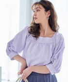 【ティアクラッセ/Tiaclasse】の【洗える】ストライプパフスリーブブラウス ラベンダー|ID: prp329100004482375 ipo3291000000033709892