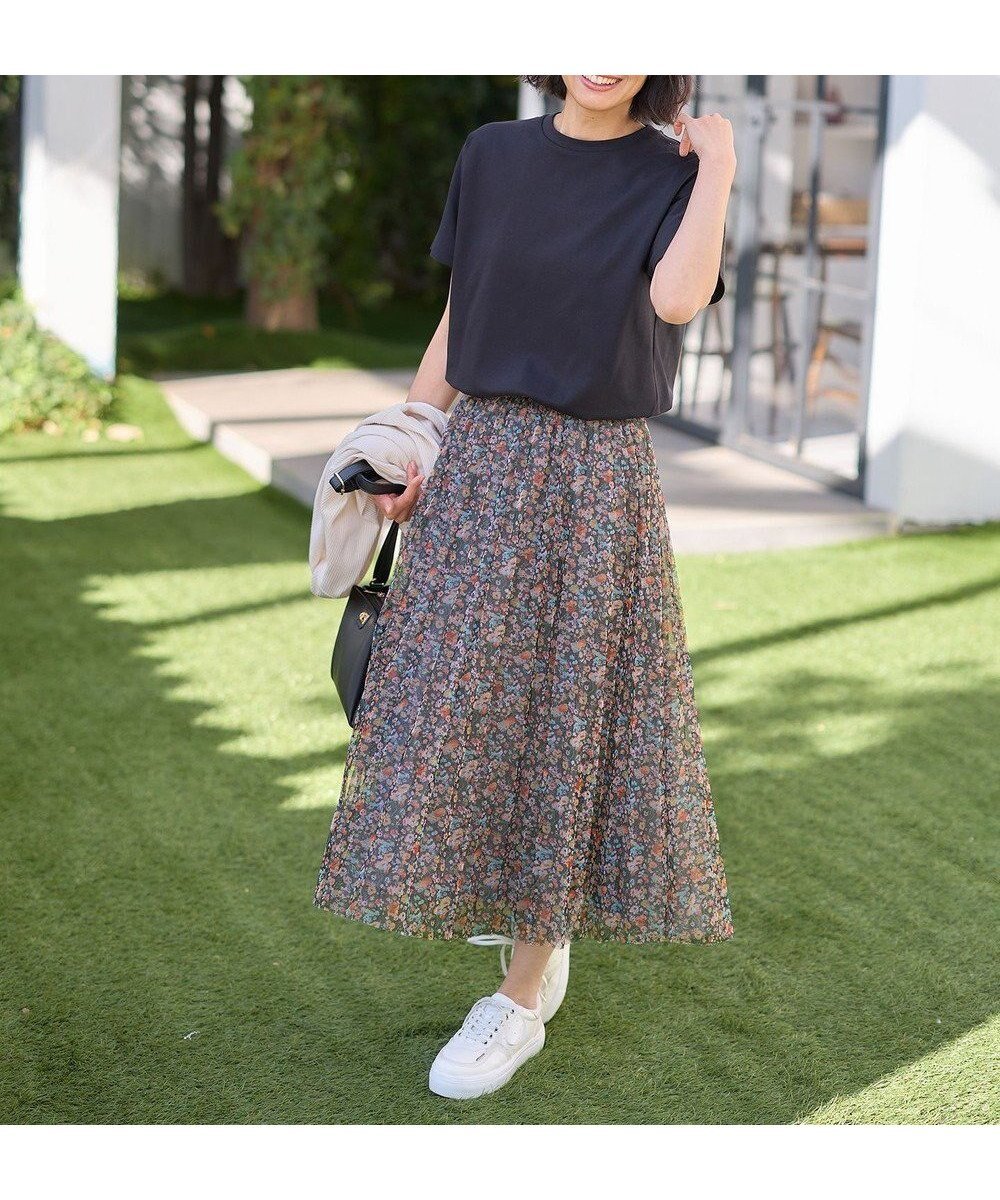 【エニー/ANY】の【ウエストゴム】プリーツチュールスカート インテリア・キッズ・メンズ・レディースファッション・服の通販 founy(ファニー) 　ファッション　Fashion　レディースファッション　Fashion for Women　スカート　Skirts　プリーツスカート / 上品フェミニンスタイル　Pleated Skirts　シアー　Sheer, See-Through　シンプル　Simple, Minimal　チュール　Tulip, Tulip Motif　フレア　Flare, Flared　プリーツ　Pleats, Pleated　夏　Summer　春　Spring　S/S・春夏　SS, Spring/Summer, Warm Season　フラワープリント|ID: prp329100004482396 ipo3291000000034221387