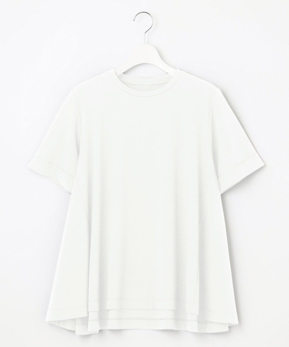 【アンフィーロ 自由区/UNFILO】の【接触冷感/吸水速乾】BEAUTY FORM フレアTシャツ インテリア・キッズ・メンズ・レディースファッション・服の通販 founy(ファニー) 　ファッション　Fashion　レディースファッション　WOMEN　トップス・カットソー　Tops/Tshirt　シャツ/ブラウス　Shirts/Blouses　ロング / Tシャツ　T-Shirts　カットソー　Cut and Sewn　春　Spring　カットソー　Cut And Sew　吸水　Water Absorption　抗菌　Antibacterial　シルク　Silk　シンプル　Simple　ジャージ　Jersey　雑誌　Magazine　ドレープ　Drape　フィット　Fit　フレア　Flare　ボトム　Bottom　S/S・春夏　Ss・Spring/Summer　夏　Summer　ホワイト系|ID: prp329100004482606 ipo3291000000031892712