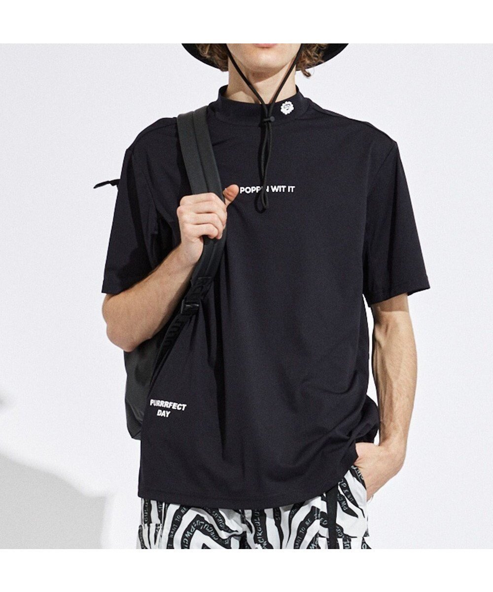 【ピーダブリュサーキュラス/PW CIRCULUS / MEN】の【UVカット / 吸水速乾 / 伸縮性抜群】【MEN】NEW バックメッシュモック T インテリア・キッズ・メンズ・レディースファッション・服の通販 founy(ファニー) 　ファッション　Fashion　メンズファッション　Fashion for Men　トップス・カットソー　Cut & Sew Tops　メンズシャツ　Shirts　春　Spring　カットソー　Cut and Sewn Top　吸水　Absorbent, Quick-Dry　ストレッチ　Stretch, Stretchy Fabric　人気　Popular, Best Seller　メッシュ　Mesh, Net Fabric　モックネック　Mock Neck, Short Turtleneck　S/S・春夏　SS, Spring/Summer, Warm Season　おすすめ　Recommended / Our Picks　夏　Summer　2023春夏・S/S　Spring/Summer 2023 SS23　2023年　2023　ゴルフ　Golf　ブラック系|ID: prp329100004483083 ipo3291000000033343945