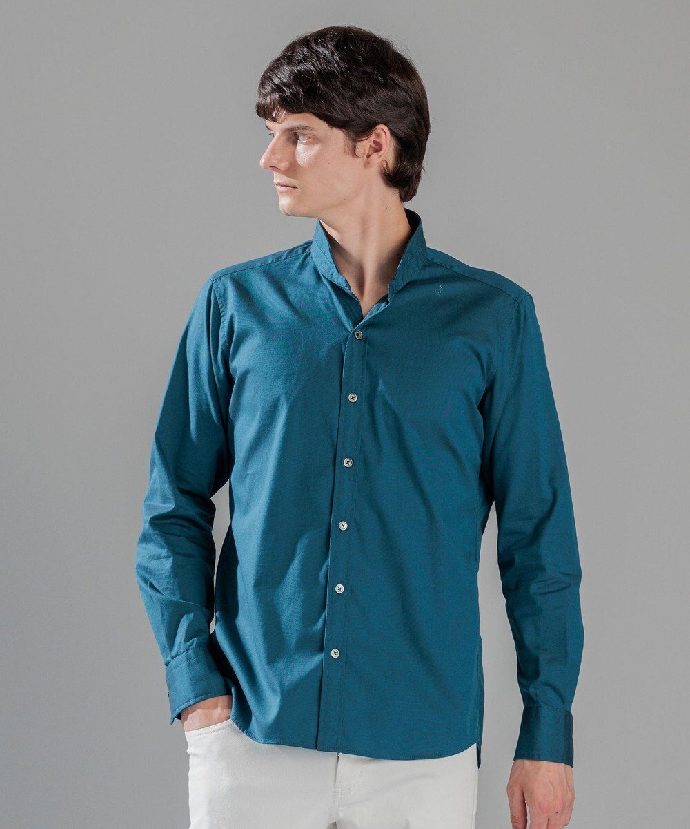【ジョゼフ オム/JOSEPH HOMME / MEN】の80/2 オックス ウイングカラーシャツ インテリア・キッズ・メンズ・レディースファッション・服の通販 founy(ファニー) 　ファッション　Fashion　メンズファッション　MEN　トップス・カットソー　Tops/Tshirt/Men　シャツ　Shirts　オックス　Ox　シェイプ　Shape　ストレッチ　Stretch　エレガント 上品　Elegant　夏　Summer　定番　Standard　S/S・春夏　Ss・Spring/Summer　A/W・秋冬　Aw・Autumn/Winter・Fw・Fall-Winter　長袖　Long Sleeve　ダルブルー系|ID: prp329100004483086 ipo3291000000031962239