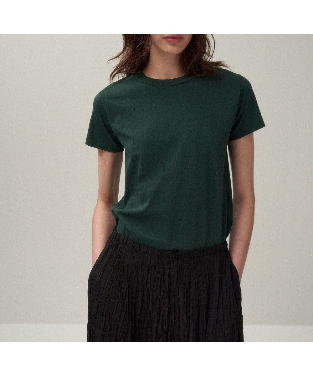 【エイトン/ATON】のDRY COTTON JERSEY コンパクトTシャツ インテリア・キッズ・メンズ・レディースファッション・服の通販 founy(ファニー) 　ファッション　Fashion　レディースファッション　Fashion for Women　トップス・カットソー　Cut & Sew Tops　シャツ・ブラウス・オフィスカジュアル　Elegant Blouses & Button-Ups　ロングTシャツ・Tシャツ　Longline T-Shirts & Tees　カットソー・ベーシックTシャツ　Cut-and-Sewn Tops / Stretch Tees & Basics　カットソー　Cut and Sewn Top　コンパクト　Compact, Small Size　スリーブ　Sleeve, Long Sleeve / Short Sleeve　ロング　Long, Long-Length　吸水　Absorbent, Quick-Dry　夏　Summer　S/S・春夏　SS, Spring/Summer, Warm Season　A/W・秋冬　Autumn/Winter　GREEN|ID: prp329100004483139 ipo3291000000033281052