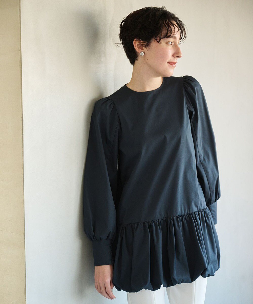 【ハッシュニュアンス/#Newans】のバルーンヘムブラウス インテリア・キッズ・メンズ・レディースファッション・服の通販 founy(ファニー) 　ファッション　Fashion　レディースファッション　WOMEN　トップス・カットソー　Tops/Tshirt　シャツ/ブラウス　Shirts/Blouses　NEW・新作・新着・新入荷　New Arrivals　シャーリング　Shirring　ストレッチ　Stretch　チュニック　Tunic　バルーン　Balloon　夏　Summer　春　Spring　S/S・春夏　Ss・Spring/Summer　洗える　Washable　ネイビー|ID: prp329100004483241 ipo3291000000031970503