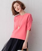 【23区/NIJYUSANKU】の【洗える】コンフォートストレッチ 5分袖 ニット オレンジ系|ID: prp329100004483242 ipo3291000000032076386