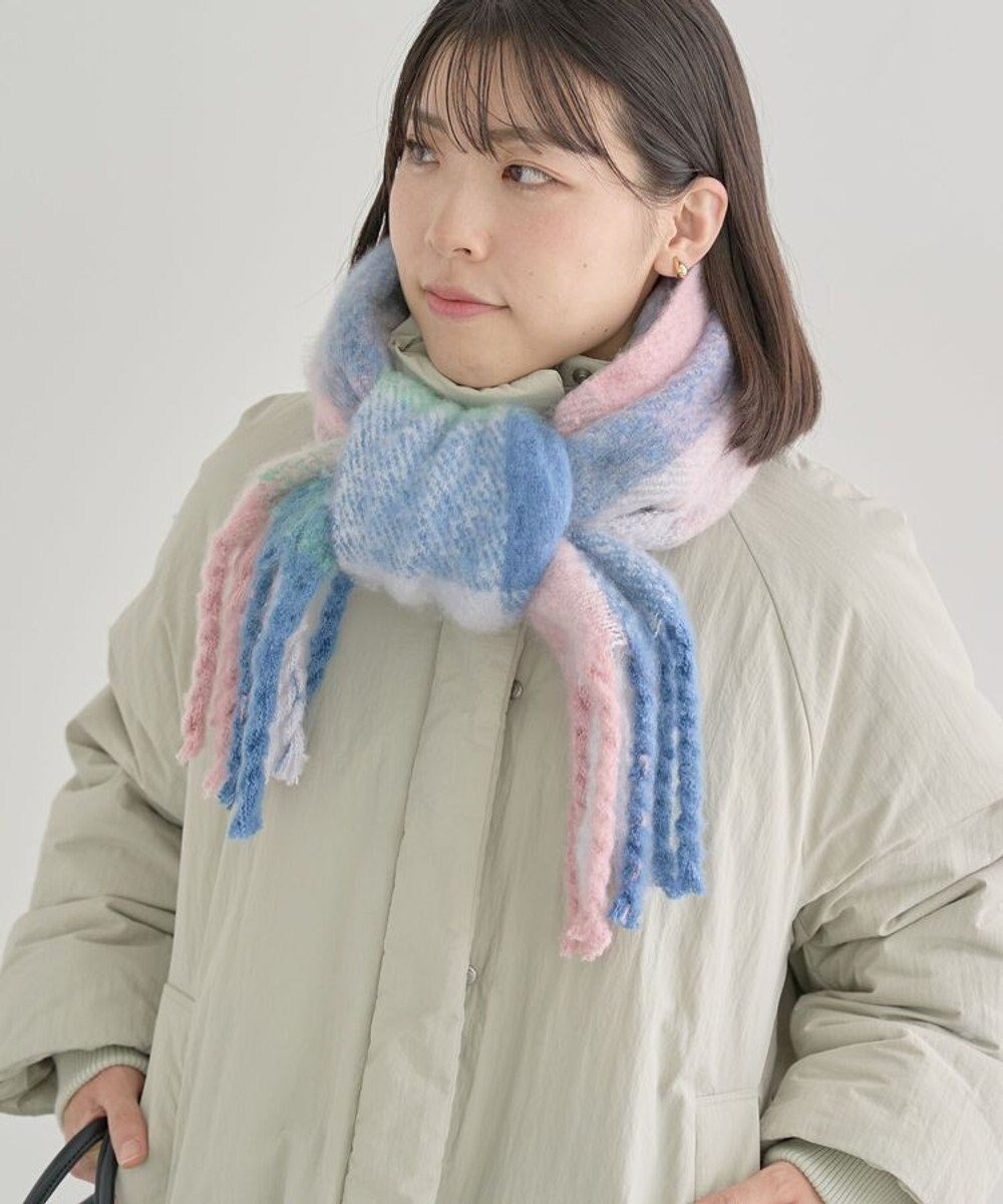 【グリーンパークス/Green Parks】のボリュームチェックマフラー 人気、トレンドファッション・服の通販 founy(ファニー) 　ファッション　Fashion　レディースファッション　WOMEN　マフラー　Mufflers　スヌード　Snood　チェック　Check　ツイスト　Twist　フリンジ　Fringe　ブロック　Block　ベーシック　Basic　マフラー　Scarf　今季　This Season　A/W・秋冬　Aw・Autumn/Winter・Fw・Fall-Winter　 other-1|ID: prp329100004483367 ipo3291000000031606376