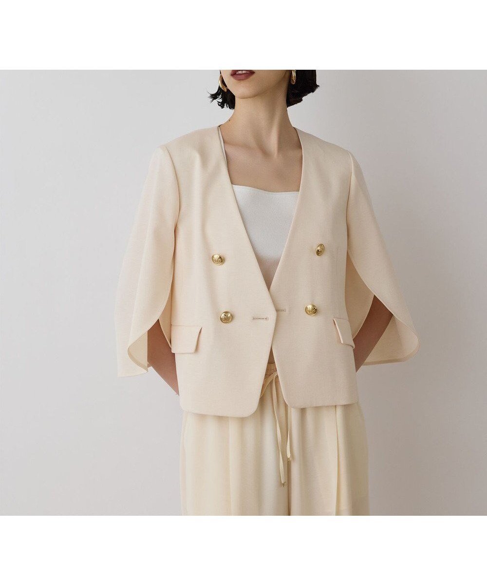 【グレース コンチネンタル/GRACE CONTINENTAL】のラップスリーブジャケット 人気、トレンドファッション・服の通販 founy(ファニー) 　ファッション　Fashion　レディースファッション　WOMEN　アウター　Coat Outerwear　ジャケット　Jackets　ノーカラージャケット　No Collar Leather Jackets　オックス　Ox　コクーン　Cocoon　ジャケット　Jacket　ストレッチ　Stretch　スリーブ　Sleeve　フェミニン　Feminine　ラップ　Wrap　夏　Summer　春　Spring　S/S・春夏　Ss・Spring/Summer　 other-1|ID: prp329100004483455 ipo3291000000032263823