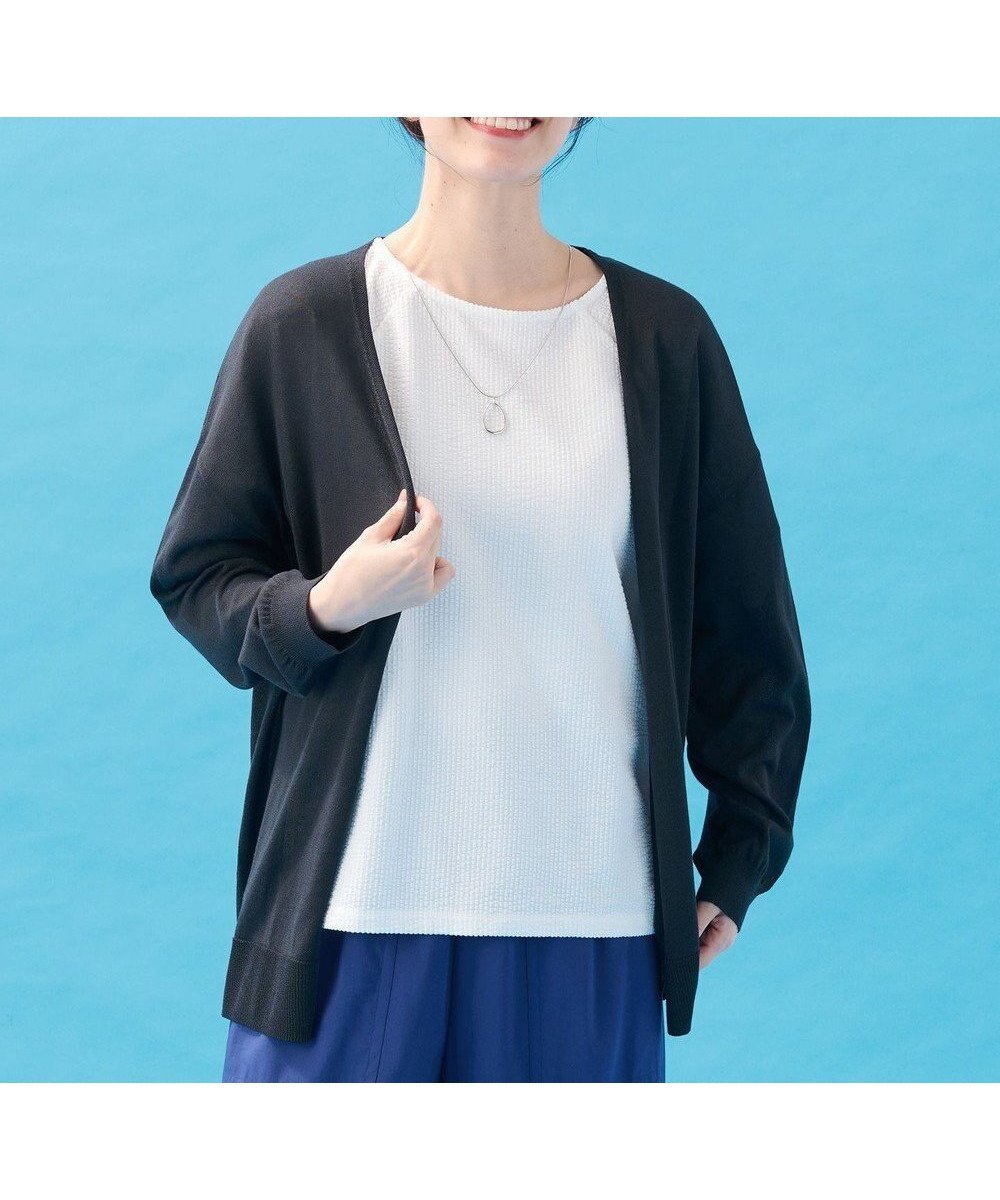 【エニー/ANY】のトッパーニットカーディガン インテリア・キッズ・メンズ・レディースファッション・服の通販 founy(ファニー) ファッション Fashion レディースファッション Fashion for Women トップス・カットソー Cut & Sew Tops ニット Knit Tops & Sweaters カーディガン・羽織り Layered Style Cardigans カットソー Cut and Sewn Top カーディガン Cardigan, Knitwear シンプル Simple, Minimal ベーシック Basic, Essential エレガント 上品 Elegant 夏 Summer 春 Spring S/S・春夏 SS, Spring/Summer, Warm Season チャコール|ID: prp329100004483570 ipo3291000000036250606