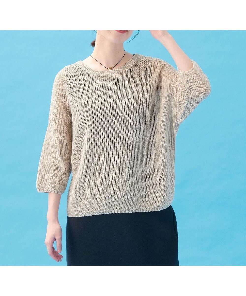 【エニー/ANY】のギマハーフスリーブニット インテリア・キッズ・メンズ・レディースファッション・服の通販 founy(ファニー) ファッション Fashion レディースファッション Fashion for Women トップス・カットソー Cut & Sew Tops ニット Knit Tops & Sweaters セーター Sweater, Knitwear ベーシック Basic, Essential 夏 Summer 春 Spring S/S・春夏 SS, Spring/Summer, Warm Season 畦 Ribbed Knit サンドベージュ|ID: prp329100004483572 ipo3291000000033404575