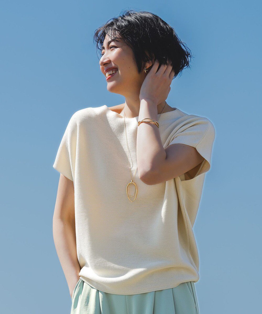 【エニー/ANY】の【新色追加/14色展開】アクリルガーターフレンチスリーブニット インテリア・キッズ・メンズ・レディースファッション・服の通販 founy(ファニー) 　ファッション　Fashion　レディースファッション　Fashion for Women　トップス・カットソー　Cut & Sew Tops　ニット　Knit Tops & Sweaters　春　Spring　スラックス　Slacks, Dress Pants　スリーブ　Sleeve, Long Sleeve / Short Sleeve　セーター　Sweater, Knitwear　デニム　Denim, Jeans Material　フレンチ　French, French Style　S/S・春夏　SS, Spring/Summer, Warm Season　おすすめ　Recommended / Our Picks　夏　Summer　エクリュ|ID: prp329100004483575 ipo3291000000033566350