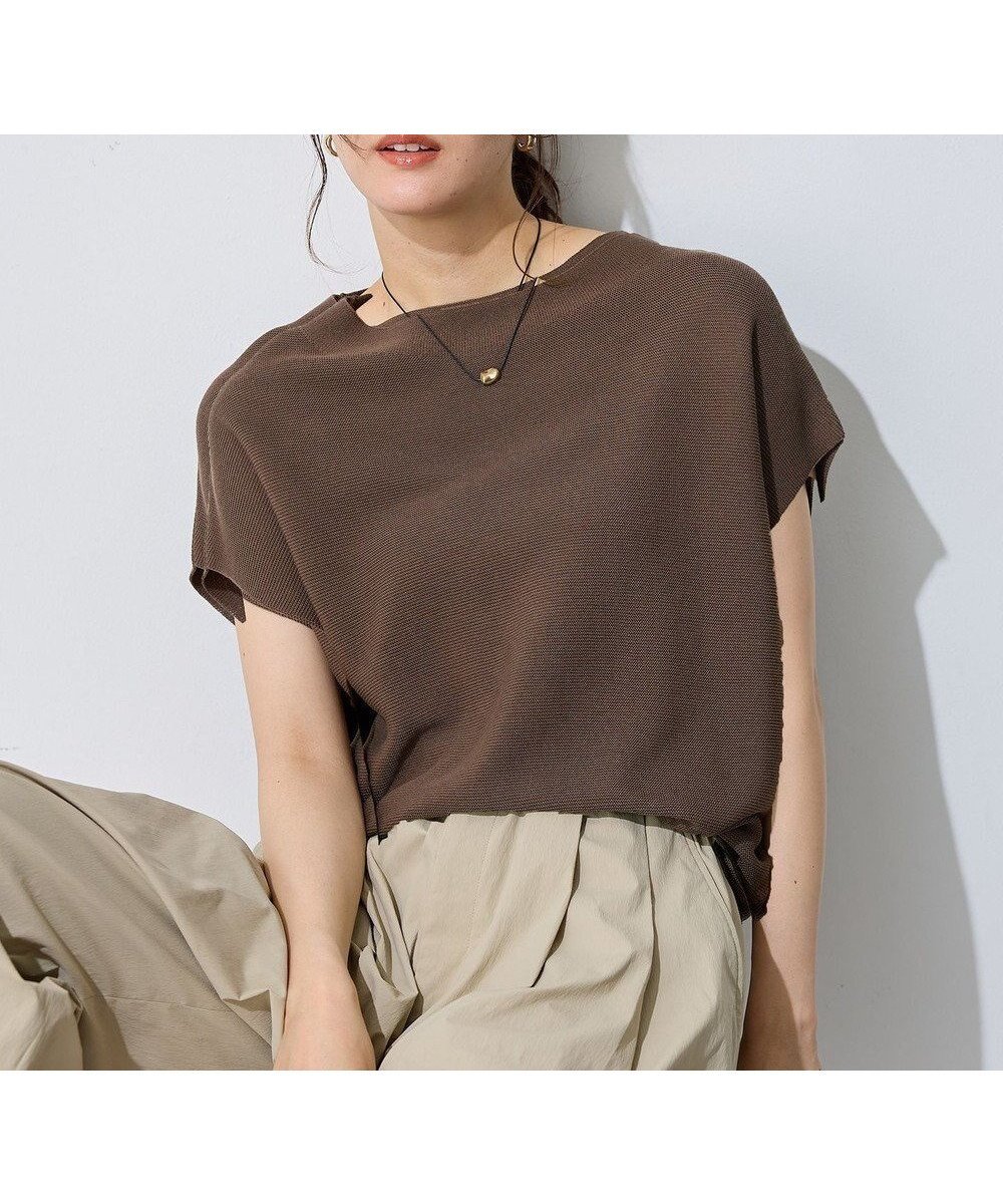 【エニー/ANY】の【新色追加/14色展開】アクリルガーターフレンチスリーブニット インテリア・キッズ・メンズ・レディースファッション・服の通販 founy(ファニー) 　ファッション　Fashion　レディースファッション　Fashion for Women　トップス・カットソー　Cut & Sew Tops　ニット　Knit Tops & Sweaters　春　Spring　スラックス　Slacks, Dress Pants　スリーブ　Sleeve, Long Sleeve / Short Sleeve　セーター　Sweater, Knitwear　デニム　Denim, Jeans Material　フレンチ　French, French Style　S/S・春夏　SS, Spring/Summer, Warm Season　おすすめ　Recommended / Our Picks　夏　Summer　ブラウン|ID: prp329100004483575 ipo3291000000034797728