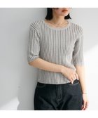 【グリーンパークス/Green Parks】の配色リブニットプルオーバー Light Gray|ID: prp329100004483622 ipo3291000000031607602