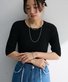 【グリーンパークス/Green Parks】の配色リブニットプルオーバー Black|ID: prp329100004483622 ipo3291000000031607604