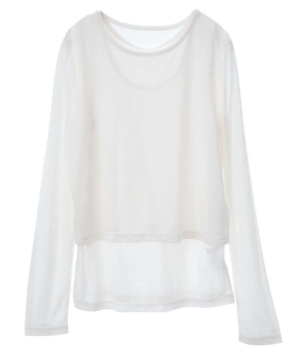 【グリーンパークス/Green Parks】の・Petit Fleur レイヤードシアープルオーバ 人気、トレンドファッション・服の通販 founy(ファニー) 　ファッション　Fashion　レディースファッション　Ladies' Fashion Online　トップス・カットソー　Tops/Tshirt　シャツ/ブラウス　Shirts/Blouses　ロング / Tシャツ　T-Shirts　カットソー　Cut and Sewn　カットソー　Cut And Sew　シアー　Sheer　シンプル　Simple　タンク　Tank　バランス　Balance　フィット　Fit　ポケット　Pocket　ロング　Long　夏　Summer　春　Spring　S/S・春夏　Ss・Spring/Summer　長袖　Long Sleeve　 other-1|ID: prp329100004483637 ipo3291000000032599451