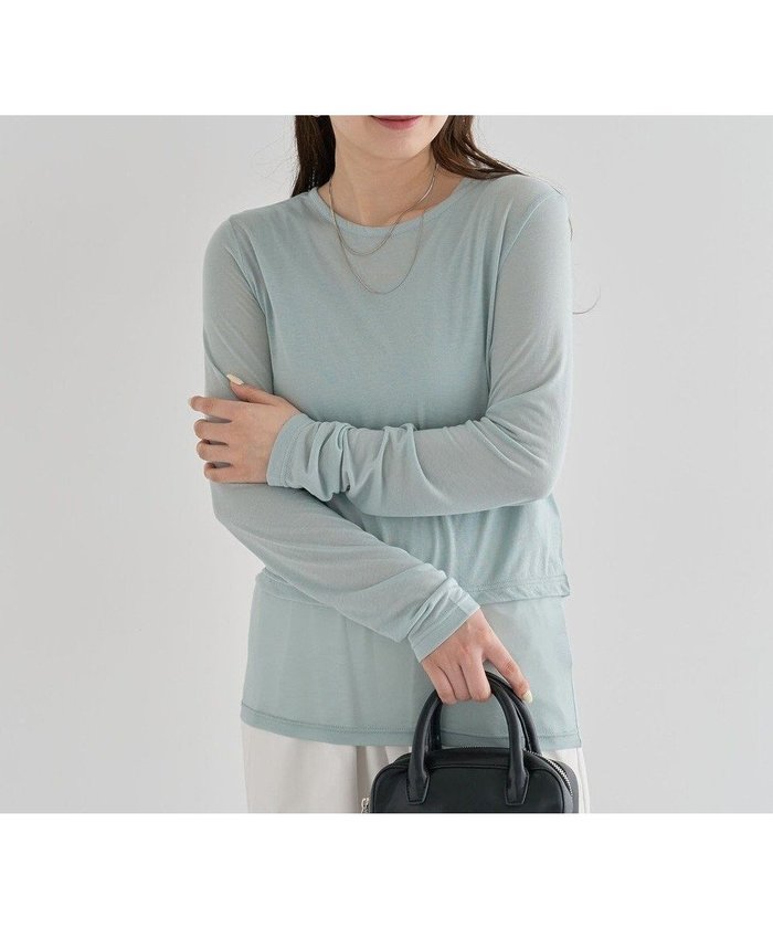 【グリーンパークス/Green Parks】の・Petit Fleur レイヤードシアープルオーバ インテリア・キッズ・メンズ・レディースファッション・服の通販 founy(ファニー) https://founy.com/ ファッション Fashion レディースファッション Ladies' Fashion Online トップス・カットソー Tops/Tshirt シャツ/ブラウス Shirts/Blouses ロング / Tシャツ T-Shirts カットソー Cut and Sewn カットソー Cut And Sew シアー Sheer シンプル Simple タンク Tank バランス Balance フィット Fit ポケット Pocket ロング Long 夏 Summer 春 Spring S/S・春夏 Ss・Spring/Summer 長袖 Long Sleeve |ID: prp329100004483637 ipo3291000000032599455