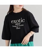 【グリーンパークス/Green Parks】の・ELENCARE DUE ロゴ刺繍6分袖ニット Black|ID: prp329100004483645 ipo3291000000032749256