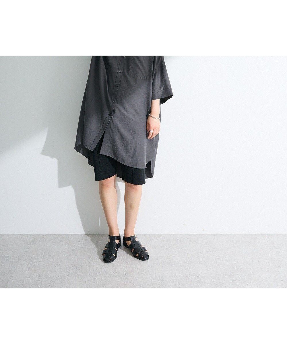 【グリーンパークス/Green Parks】の7分袖ミディ丈シャツワンピース インテリア・キッズ・メンズ・レディースファッション・服の通販 founy(ファニー) 　ファッション　Fashion　レディースファッション　WOMEN　ワンピース　Dress　シャツワンピース　Shirt Dresses　おすすめ　Recommend　シアー　Sheer　シンプル　Simple　ビッグ　Big　フロント　Front　ポケット　Pocket　今季　This Season　夏　Summer　春　Spring　S/S・春夏　Ss・Spring/Summer　Charcoal Gray|ID: prp329100004483661 ipo3291000000031607756
