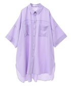 【グリーンパークス/Green Parks】の7分袖ミディ丈シャツワンピース Lavender|ID: prp329100004483661 ipo3291000000031607760