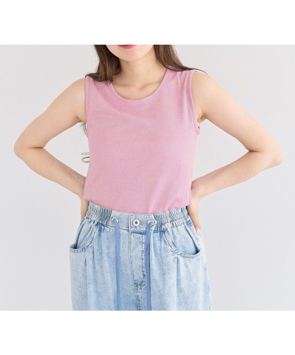 【グリーンパークス/Green Parks】の・Petit Fleur ラメリブタンクトップ インテリア・キッズ・メンズ・レディースファッション・服の通販 founy(ファニー) 　ファッション　Fashion　レディースファッション　Fashion for Women　トップス・カットソー　Cut & Sew Tops　おすすめ　Recommended / Our Picks　インナー　Innerwear　タンク　Tank Top, Sleeveless Top　フィット　Fit, Slim Fit　ポケット　Pocket, Pocket Detail　夏　Summer　春　Spring　S/S・春夏　SS, Spring/Summer, Warm Season　Pink|ID: prp329100004483664 ipo3291000000032479390