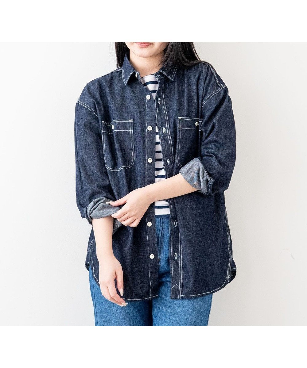 【サキュウ/caqu】の【洗える/コットン100%デニム】work shirts ゆったりシルエットなワークシャツ インテリア・キッズ・メンズ・レディースファッション・服の通販 founy(ファニー) 　ファッション　Fashion　レディースファッション　Ladies' Fashion Online　トップス・カットソー　Tops/Tshirt　シャツ/ブラウス　Shirts/Blouses　インディゴ　Indigo　洗える　Washable　ジーンズ　Jeans　ダンガリー　Dungarees　デニム　Denim　ワーク　Work　A/W・秋冬　Aw・Autumn/Winter・Fw・Fall-Winter　S/S・春夏　Ss・Spring/Summer　夏　Summer　rinse|ID: prp329100004483670 ipo3291000000032599504