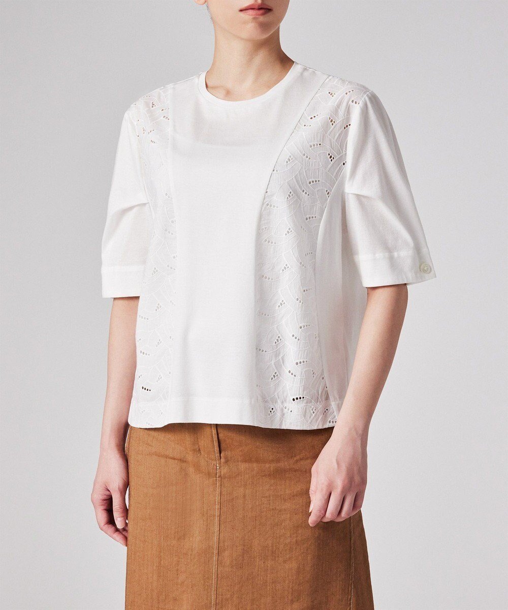【ポール スミス/Paul Smith】の【洗える】レース コンビ 半袖カットソー 人気、トレンドファッション・服の通販 founy(ファニー) 　ファッション　Fashion　レディースファッション　WOMEN　トップス・カットソー　Tops/Tshirt　シャツ/ブラウス　Shirts/Blouses　ロング / Tシャツ　T-Shirts　カットソー　Cut and Sewn　カットソー　Cut And Sew　コンビ　Combination　シンプル　Simple　フェミニン　Feminine　レース　Race　エレガント 上品　Elegant　半袖　Short Sleeve　夏　Summer　S/S・春夏　Ss・Spring/Summer　洗える　Washable　A/W・秋冬　Aw・Autumn/Winter・Fw・Fall-Winter　 other-1|ID: prp329100004484058 ipo3291000000031854963