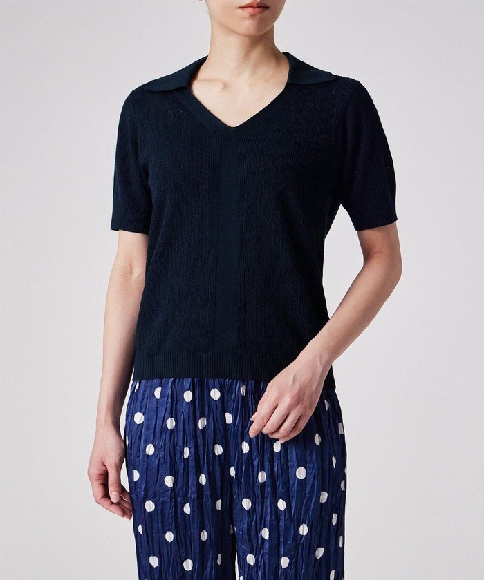 【ポール スミス/Paul Smith】の【洗える】アイレット スキッパー ニット インテリア・キッズ・メンズ・レディースファッション・服の通販 founy(ファニー) https://founy.com/ ファッション Fashion レディースファッション Fashion for Women トップス・カットソー Cut & Sew Tops ニット Knit Tops & Sweaters おすすめ Recommended / Our Picks アイレット Eyelet Lace スキッパー Skipper, Open Collar セーター Sweater, Knitwear デコルテ Décolleté, Neckline デニム Denim, Jeans Material リゾート Resort, Vacation Style エレガント 上品 Elegant 夏 Summer S/S・春夏 SS, Spring/Summer, Warm Season 洗える Machine Washable A/W・秋冬 Autumn/Winter |ID: prp329100004484060 ipo3291000000033218058
