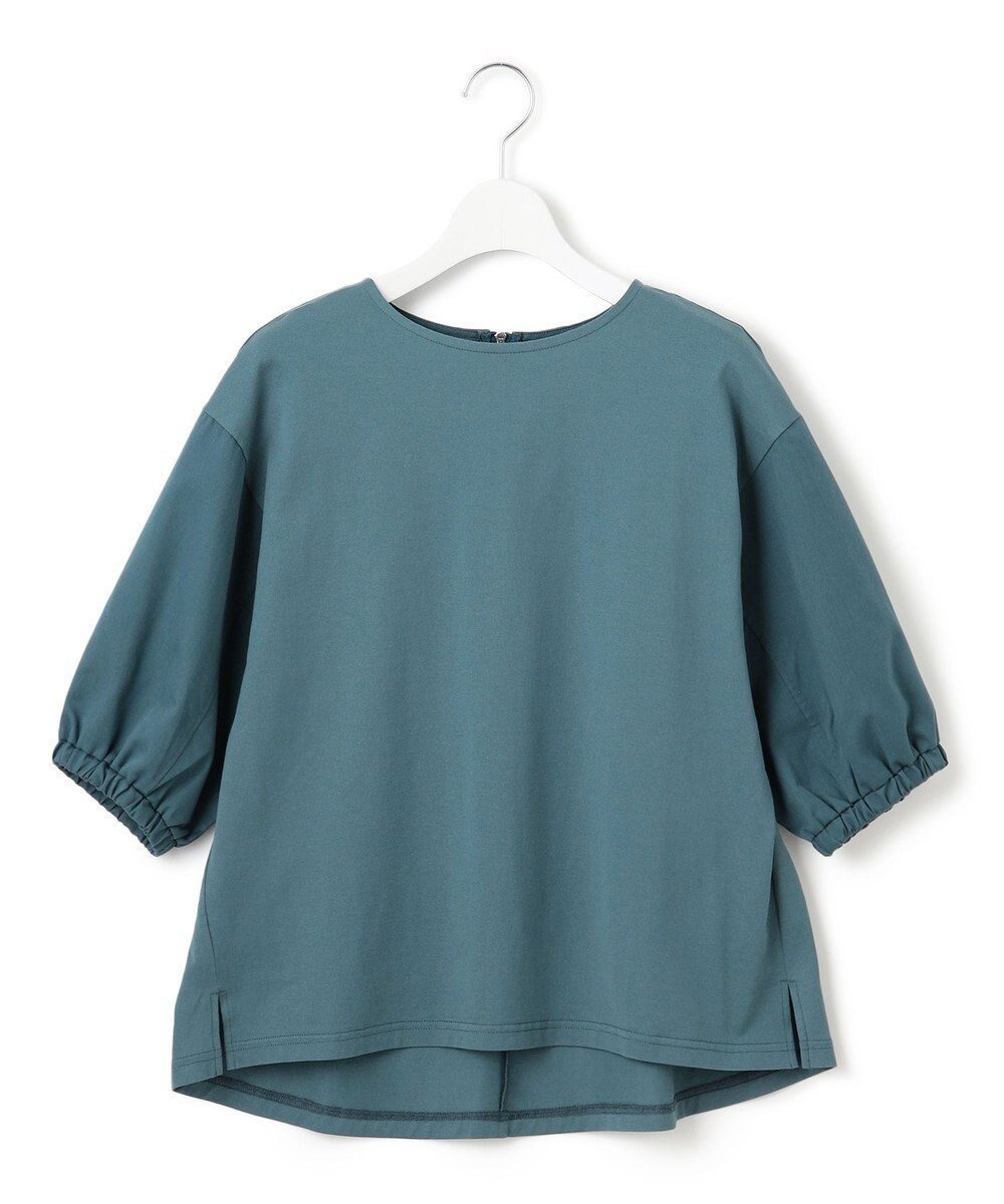 【ジェイプレスヨークストリート/J.PRESS YORK STREET】の【WOMEN】ツイストスリーブジャージ プルオーバー インテリア・キッズ・メンズ・レディースファッション・服の通販 founy(ファニー) 　ファッション　Fashion　レディースファッション　Ladies' Fashion Online　トップス・カットソー　Tops/Tshirt　シャツ/ブラウス　Shirts/Blouses　ロング / Tシャツ　T-Shirts　プルオーバー　Pullover　カットソー　Cut and Sewn　春　Spring　カットソー　Cut And Sew　ジャージ　Jersey　バランス　Balance　リボン　Ribbon　S/S・春夏　Ss・Spring/Summer　おすすめ　Recommend　夏　Summer　エレガント 上品　Elegant　ピーコックグリーン系|ID: prp329100004484062 ipo3291000000032678502