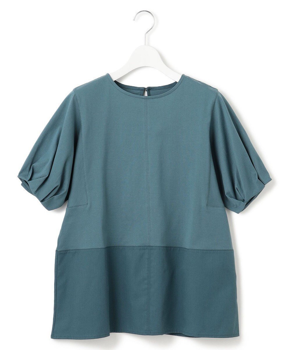 【ジェイプレスヨークストリート/J.PRESS YORK STREET】の【WOMEN】ファブリックヘムジャージ プルオーバー インテリア・キッズ・メンズ・レディースファッション・服の通販 founy(ファニー) 　ファッション　Fashion　レディースファッション　Ladies' Fashion Online　トップス・カットソー　Tops/Tshirt　シャツ/ブラウス　Shirts/Blouses　ロング / Tシャツ　T-Shirts　プルオーバー　Pullover　カットソー　Cut and Sewn　春　Spring　カットソー　Cut And Sew　コンビ　Combination　シンプル　Simple　ジャージ　Jersey　S/S・春夏　Ss・Spring/Summer　夏　Summer　ビジネス 仕事 通勤　Business　ピーコックグリーン系|ID: prp329100004484065 ipo3291000000032659860