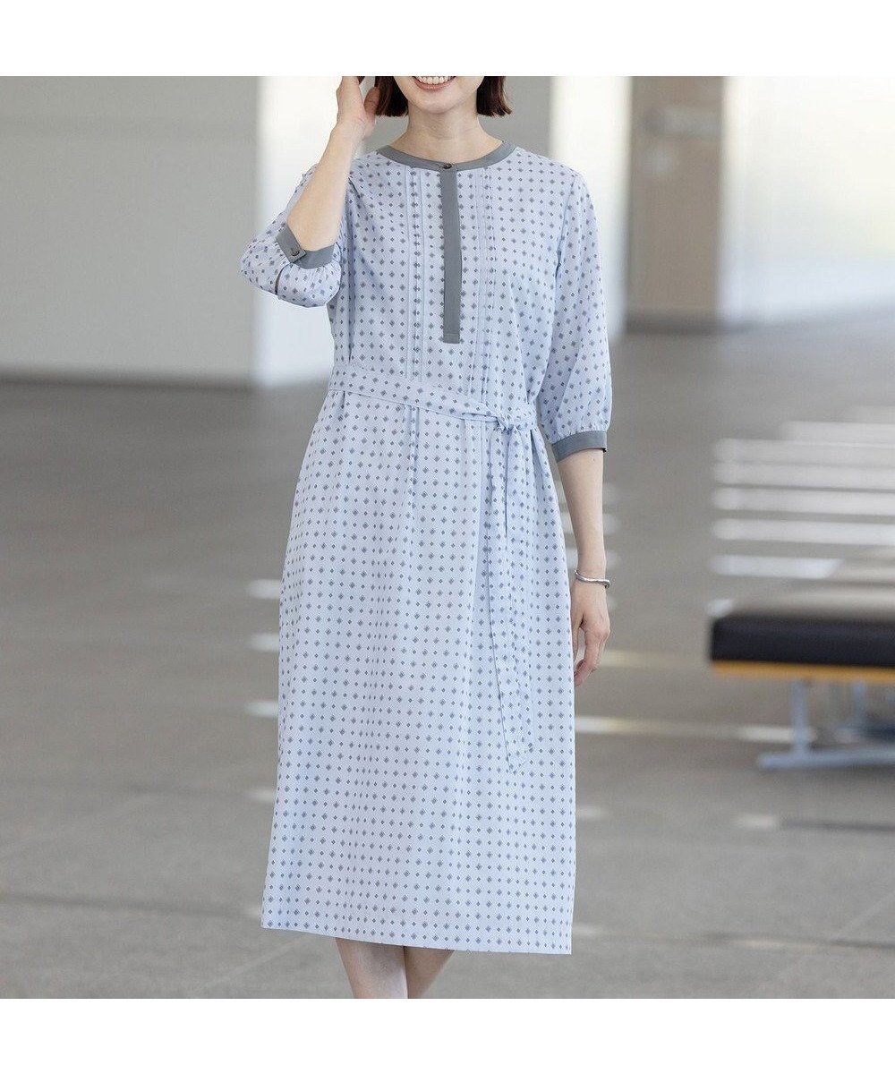 【ジェイ プレス/J.PRESS】の【洗える】ジオメトリックプリント ワンピース 人気、トレンドファッション・服の通販 founy(ファニー) 　ファッション　Fashion　レディースファッション　Fashion for Women　ワンピース　Dresses　ウォッシャブル　Machine Washable　春　Spring　洗える　Machine Washable　カフス　Cuff Design　カーディガン　Cardigan, Knitwear　クラシカル　Classical, Vintage-Inspired　ジャケット　Jacket, Outerwear　フロント　Front, Front Design　プリント　Print, Printed Pattern　無地　Plain, Solid Color　リラックス　Relax, Relaxed Fit　S/S・春夏　SS, Spring/Summer, Warm Season　夏　Summer　エレガント 上品　Elegant　 other-1|ID: prp329100004484133 ipo3291000000032650465