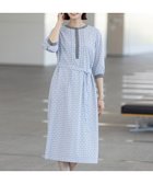 【ジェイ プレス/J.PRESS】の【洗える】ジオメトリックプリント ワンピース サックス系|ID: prp329100004484133 ipo3291000000033463900