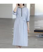 【ジェイ プレス/J.PRESS】の【洗える】ジオメトリックプリント ワンピース サックス系|ID: prp329100004484133 ipo3291000000035845565
