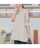 【ティアクラッセ/Tiaclasse】の【洗える】パフスリーブ切替フレアチュニック グレージュ|ID: prp329100004484141 ipo3291000000031610324