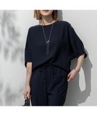 【23区/NIJYUSANKU】の【吸水速乾/UVカット/接触冷感】ストレッチジョーゼット ランタンスリーブ カットソー ネイビー系|ID: prp329100004484164 ipo3291000000032393869