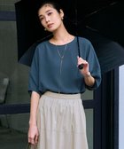 【23区/NIJYUSANKU】の【吸水速乾/UVカット/接触冷感】ストレッチジョーゼット ランタンスリーブ カットソー ダークグリーン系|ID: prp329100004484164 ipo3291000000032605213
