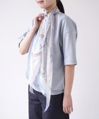 【マルカオリジナル/Marca originals】の【Marcaオリジナル】フローイングベルト剣先 ウォッシャブル シルクローン 剣先ストール ベージュ×ブルー|ID: prp329100004484255 ipo3291000000031778840