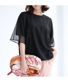 【アイシービー/iCB】の【UVケア・接触冷感・速乾・洗える】 FluidBackSatin シアーコンビブラウス ブラック系|ID: prp329100004484276 ipo3291000000032021563