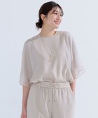 【アイシービー/iCB】の【UVケア・接触冷感・速乾・洗える】 FluidBackSatin シアーコンビブラウス トープ系|ID: prp329100004484276 ipo3291000000032344703