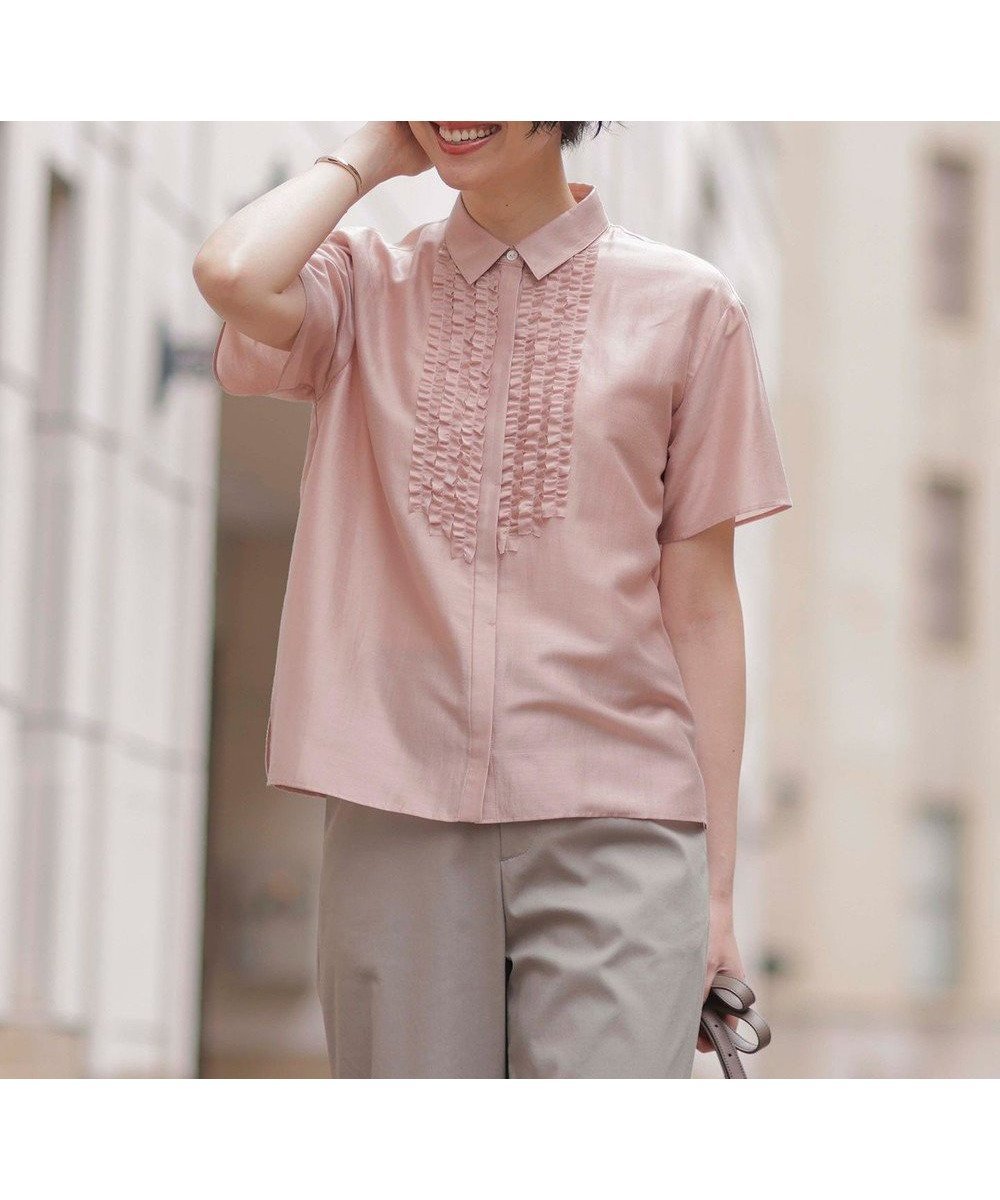 【ジェイ プレス/J.PRESS】の【洗える】フリルジャージー ブラウスライク カットソー 人気、トレンドファッション・服の通販 founy(ファニー) 　ファッション　Fashion　レディースファッション　Fashion for Women　トップス・カットソー　Cut & Sew Tops　シャツ・ブラウス・オフィスカジュアル　Elegant Blouses & Button-Ups　ロングTシャツ・Tシャツ　Longline T-Shirts & Tees　カットソー・ベーシックTシャツ　Cut-and-Sewn Tops / Stretch Tees & Basics　カットソー　Cut and Sewn Top　コンパクト　Compact, Small Size　シアー　Sheer, See-Through　シンプル　Simple, Minimal　トレンド　Trend, Trending Now　ノースリーブ　Sleeveless, No-Sleeve　フリル　Frill, Ruffle　エレガント 上品　Elegant　夏　Summer　春　Spring　S/S・春夏　SS, Spring/Summer, Warm Season　洗える　Machine Washable　羽織　Haori, Light Jacket　ビジネス 仕事 通勤　Business / Work / Commuting　 other-1|ID: prp329100004484316 ipo3291000000032662281