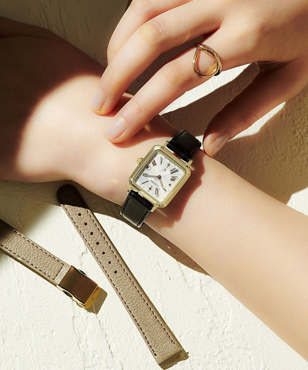 【シチズン/CITIZEN】の【替えバンド付き2way】電池交換不要の電波時計 hikari collection Square 2way Model ES9502-12A インテリア・キッズ・メンズ・レディースファッション・服の通販 founy(ファニー) 　ファッション　Fashion　レディースファッション　WOMEN　腕時計　Watch　ガラス　Glass　コーティング　Coating　スクエア　Square　時計　Clock　フォーマル　Formal　エレガント 上品　Elegant　イエローゴールド|ID: prp329100004484339 ipo3291000000031834206