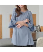 【ティアクラッセ/Tiaclasse】の【洗える】シフォンフレア袖チュニックブラウス サックス|ID: prp329100004484348 ipo3291000000031611290