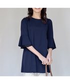 【ティアクラッセ/Tiaclasse】の【洗える】シフォンフレア袖チュニックブラウス ネイビー|ID: prp329100004484348 ipo3291000000031611291