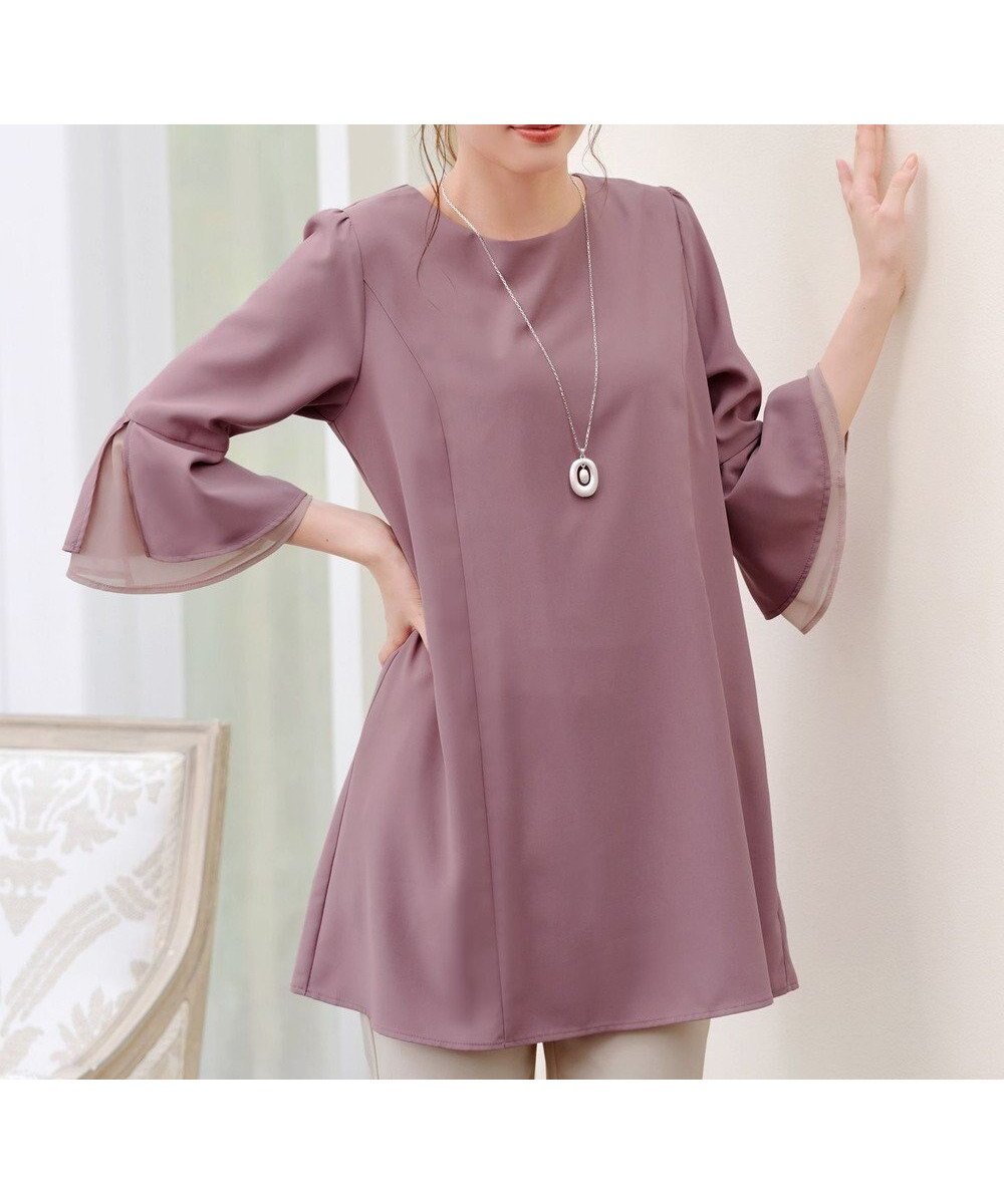 【ティアクラッセ/Tiaclasse】の【新色追加・洗える】シフォンフレア袖チュニックブラウス インテリア・キッズ・メンズ・レディースファッション・服の通販 founy(ファニー) ファッション Fashion レディースファッション Fashion for Women トップス・カットソー Cut & Sew Tops シャツ・ブラウス・オフィスカジュアル Elegant Blouses & Button-Ups ウォッシャブル Machine Washable 春 Spring 洗える Machine Washable カーディガン Cardigan, Knitwear シフォン Chiffon, Lightweight Fabric シンプル Simple, Minimal スリット Slit, Slit Detail チュニック Tunic, Long Top 長袖 Long Sleeve, Full Sleeve フェミニン Feminine, Girly フレア Flare, Flared ポケット Pocket, Pocket Detail 無地 Plain, Solid Color S/S・春夏 SS, Spring/Summer, Warm Season 再入荷 Restock / Back in Stock 夏 Summer エレガント 上品 Elegant 新作・新入荷 New Arrivals / New In ピンク|ID: prp329100004484348 ipo3291000000033690210