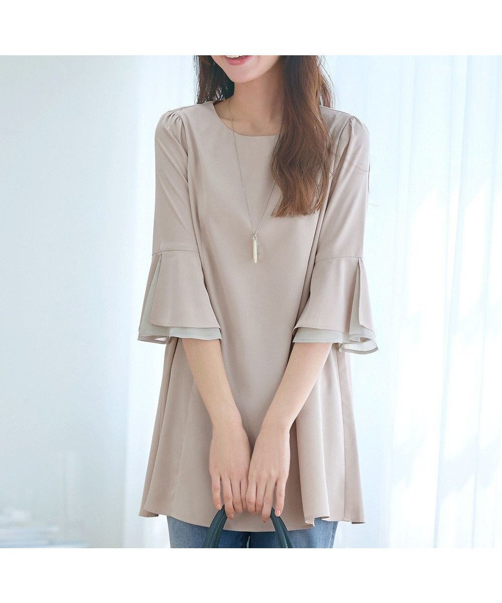【ティアクラッセ/Tiaclasse】の【新色追加・洗える】シフォンフレア袖チュニックブラウス インテリア・キッズ・メンズ・レディースファッション・服の通販 founy(ファニー) ファッション Fashion レディースファッション Fashion for Women トップス・カットソー Cut & Sew Tops シャツ・ブラウス・オフィスカジュアル Elegant Blouses & Button-Ups ウォッシャブル Machine Washable 春 Spring 洗える Machine Washable カーディガン Cardigan, Knitwear シフォン Chiffon, Lightweight Fabric シンプル Simple, Minimal スリット Slit, Slit Detail チュニック Tunic, Long Top 長袖 Long Sleeve, Full Sleeve フェミニン Feminine, Girly フレア Flare, Flared ポケット Pocket, Pocket Detail 無地 Plain, Solid Color S/S・春夏 SS, Spring/Summer, Warm Season 再入荷 Restock / Back in Stock 夏 Summer エレガント 上品 Elegant 新作・新入荷 New Arrivals / New In グレージュ|ID: prp329100004484348 ipo3291000000033690211