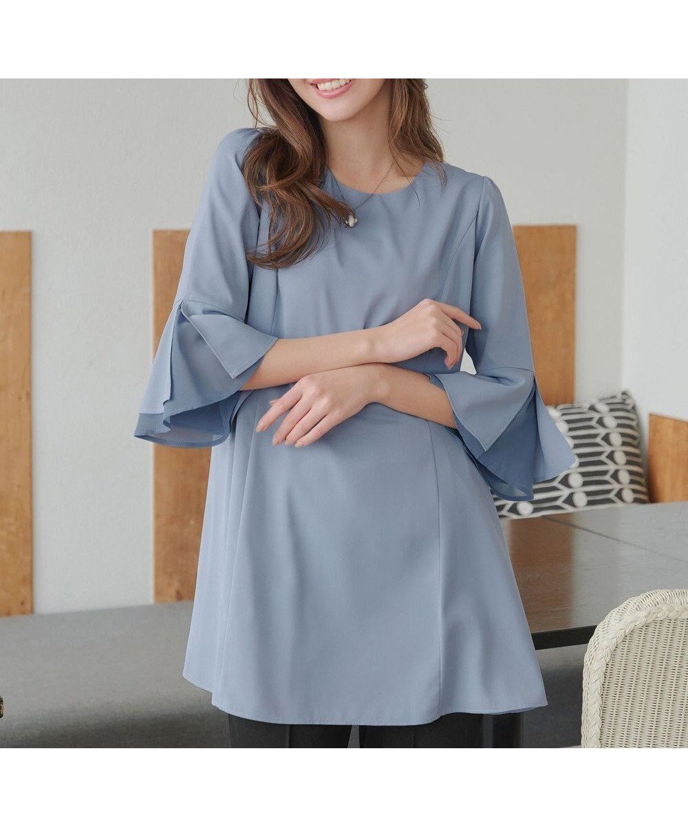 【ティアクラッセ/Tiaclasse】の【新色追加・洗える】シフォンフレア袖チュニックブラウス インテリア・キッズ・メンズ・レディースファッション・服の通販 founy(ファニー) ファッション Fashion レディースファッション Fashion for Women トップス・カットソー Cut & Sew Tops シャツ・ブラウス・オフィスカジュアル Elegant Blouses & Button-Ups ウォッシャブル Machine Washable 春 Spring 洗える Machine Washable カーディガン Cardigan, Knitwear シフォン Chiffon, Lightweight Fabric シンプル Simple, Minimal スリット Slit, Slit Detail チュニック Tunic, Long Top 長袖 Long Sleeve, Full Sleeve フェミニン Feminine, Girly フレア Flare, Flared ポケット Pocket, Pocket Detail 無地 Plain, Solid Color S/S・春夏 SS, Spring/Summer, Warm Season 再入荷 Restock / Back in Stock 夏 Summer エレガント 上品 Elegant 新作・新入荷 New Arrivals / New In サックス|ID: prp329100004484348 ipo3291000000033690212